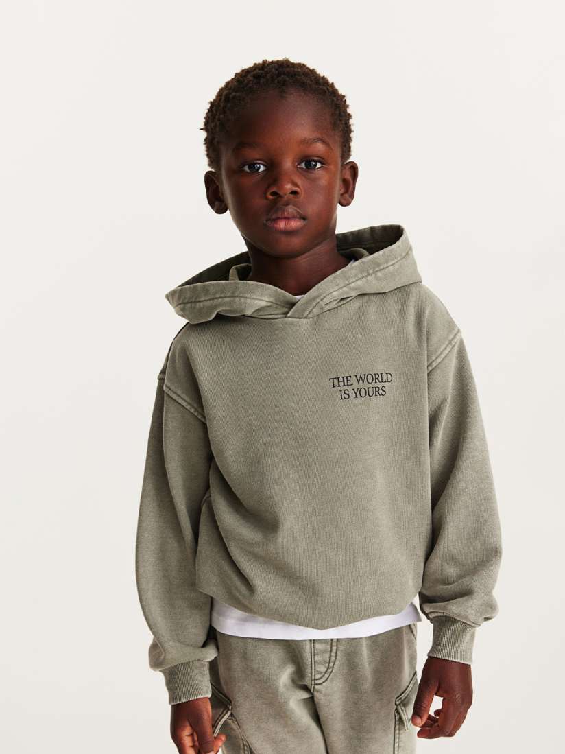 Buy H M Boys Pure Cotton Washed Look Printed Hoodie Sweatshirts for Boys 24630356 Myntra