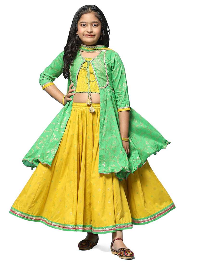 Buy Biba Girls Printed Cotton Ready to Wear 3 Pieces Lehenga Choli With Shrug Lehenga Choli for Girls 24631792 Myntra