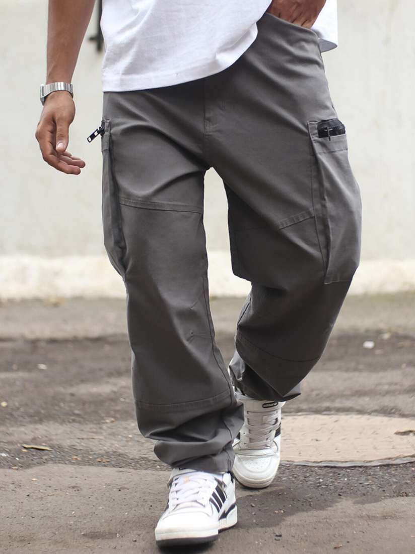 Buy Powerlook Men Loose Fit Cotton Cargo Trousers Trousers for Men 24638716 Myntra