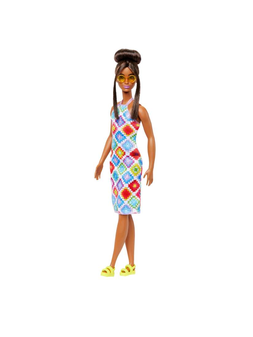Buy Barbie Fashionistas Doll 205 with Blond Ponytail and Floral Dress Soft Toys and Dolls for Girls 24639380 Myntra