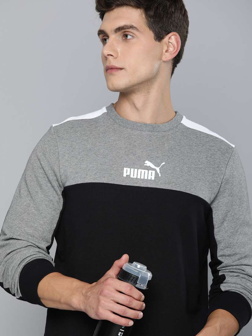 Buy Puma Colourblocked Round Neck Full Sleeves Sweatshirt Sweatshirts for Men 24652786 Myntra