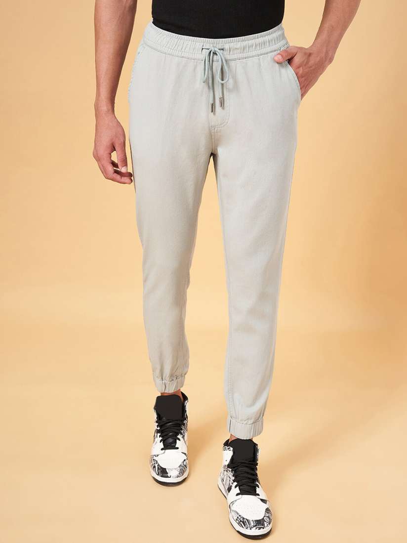 Buy YU by Pantaloons Men Mid Rise Pure Cotton Joggers Track Pants for Men 24657270 Myntra