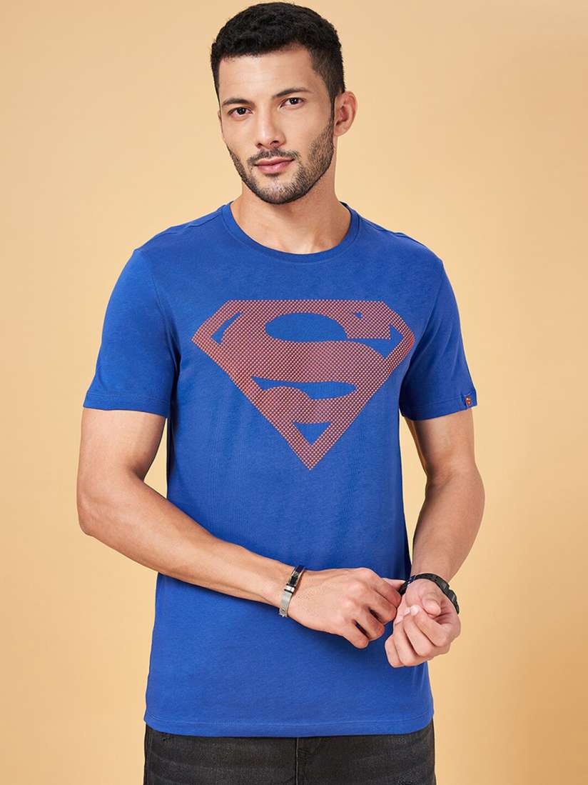 Buy SF JEANS by Pantaloons Superman Printed Slim Fit Cotton T shirt Tshirts for Men 24657324 Myntra