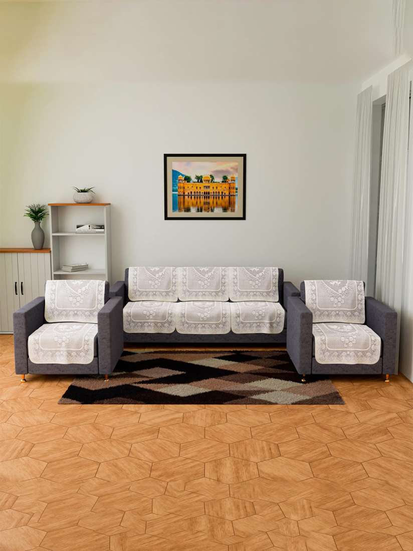 Buy Kuber Industries Maroon Grey Quilted 5 Seater Sofa Cover With Arms Sofa Covers for Unisex 24661640 Myntra