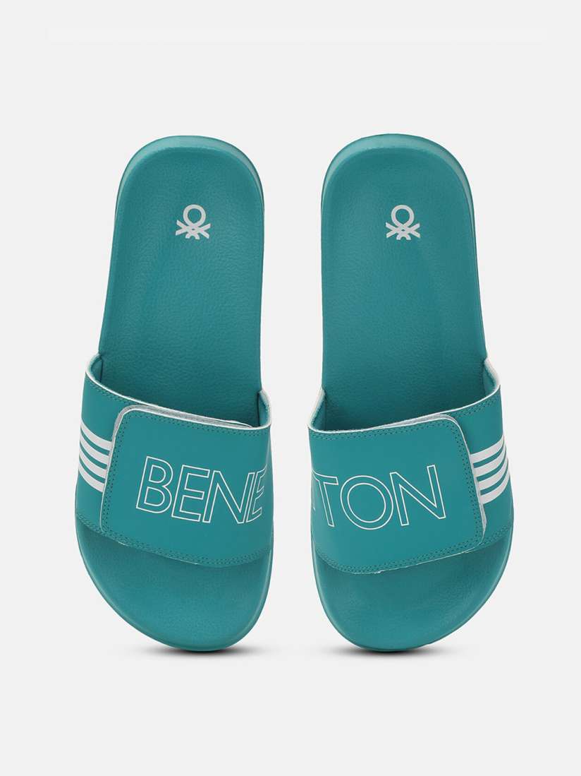 Buy United Colors of Benetton Men Brand Logo Printed Fabric Sliders With Velcro Closure Flip Flops for Men 24661880 Myntra