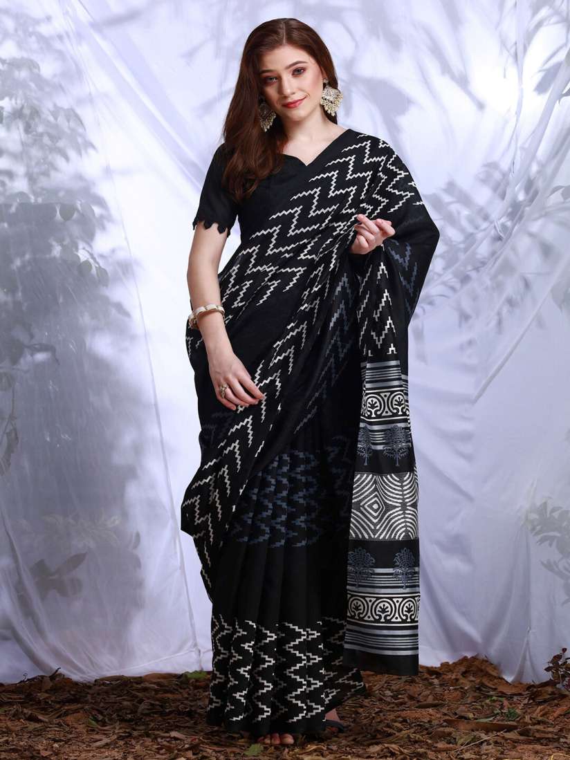 Buy KALINI Geometric Printed Bhagalpuri Silk Saree Sarees for Women 24666654 Myntra