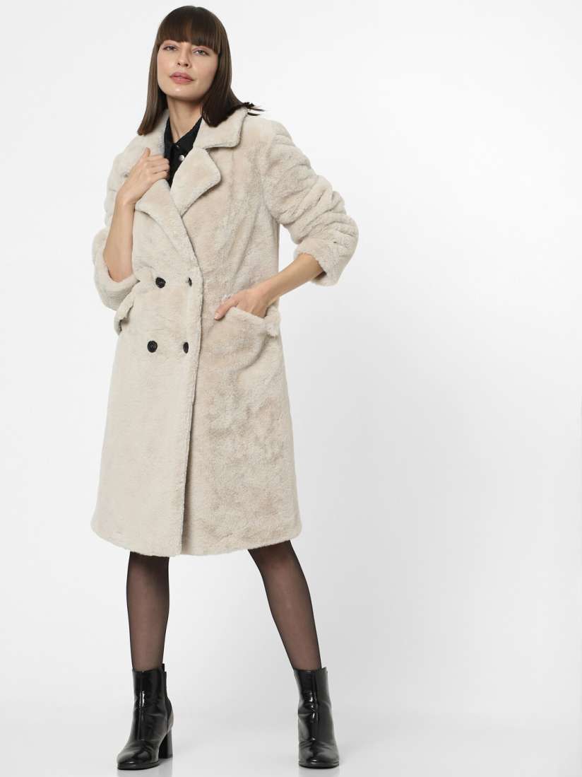 Buy Vero Moda Notched Lapel Collar Double Breasted Trench Coat Coats for Women 24666830 Myntra