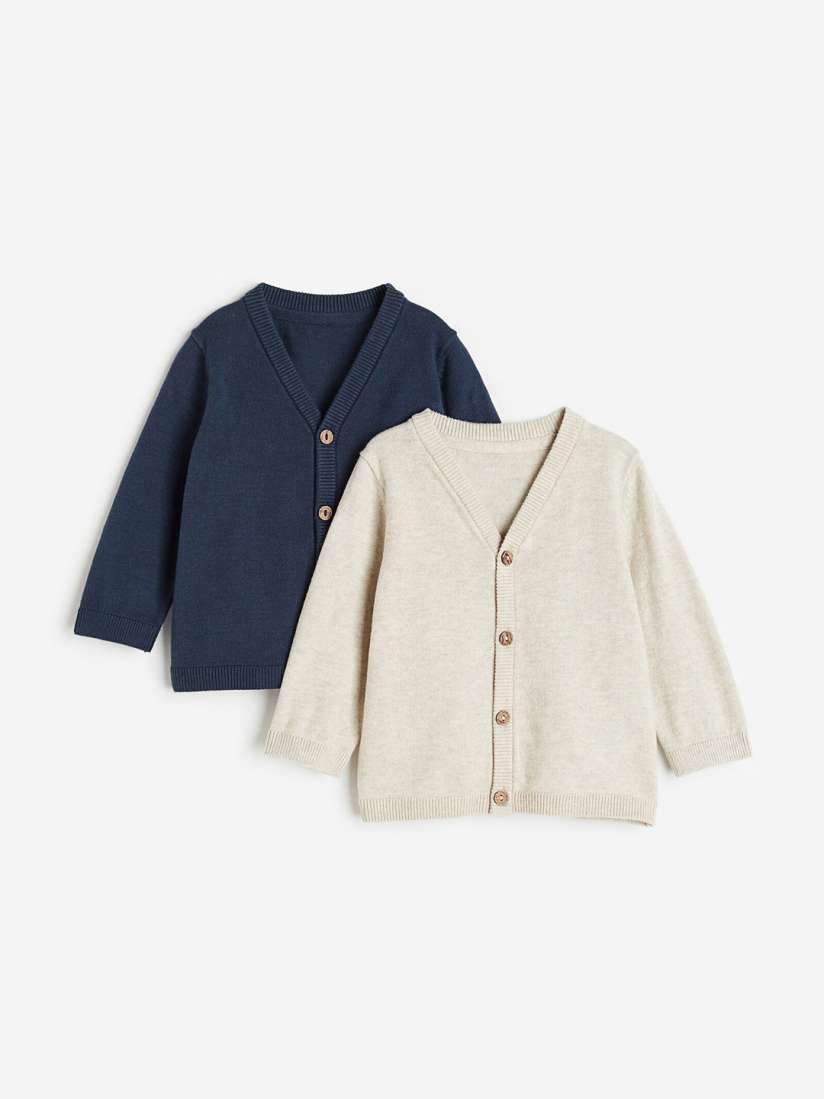 Buy H M Boys Pure Cotton 2 Pack Fine Knit Cardigans Sweaters for Boys 24666992 Myntra