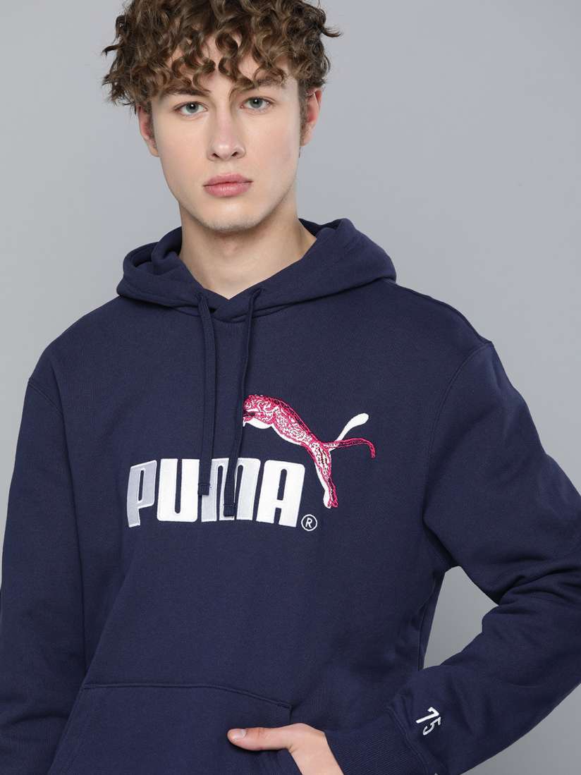 Buy Puma Brand Logo Embroidered Pure Cotton Hooded Sweatshirt Sweatshirts for Unisex 24667428 Myntra
