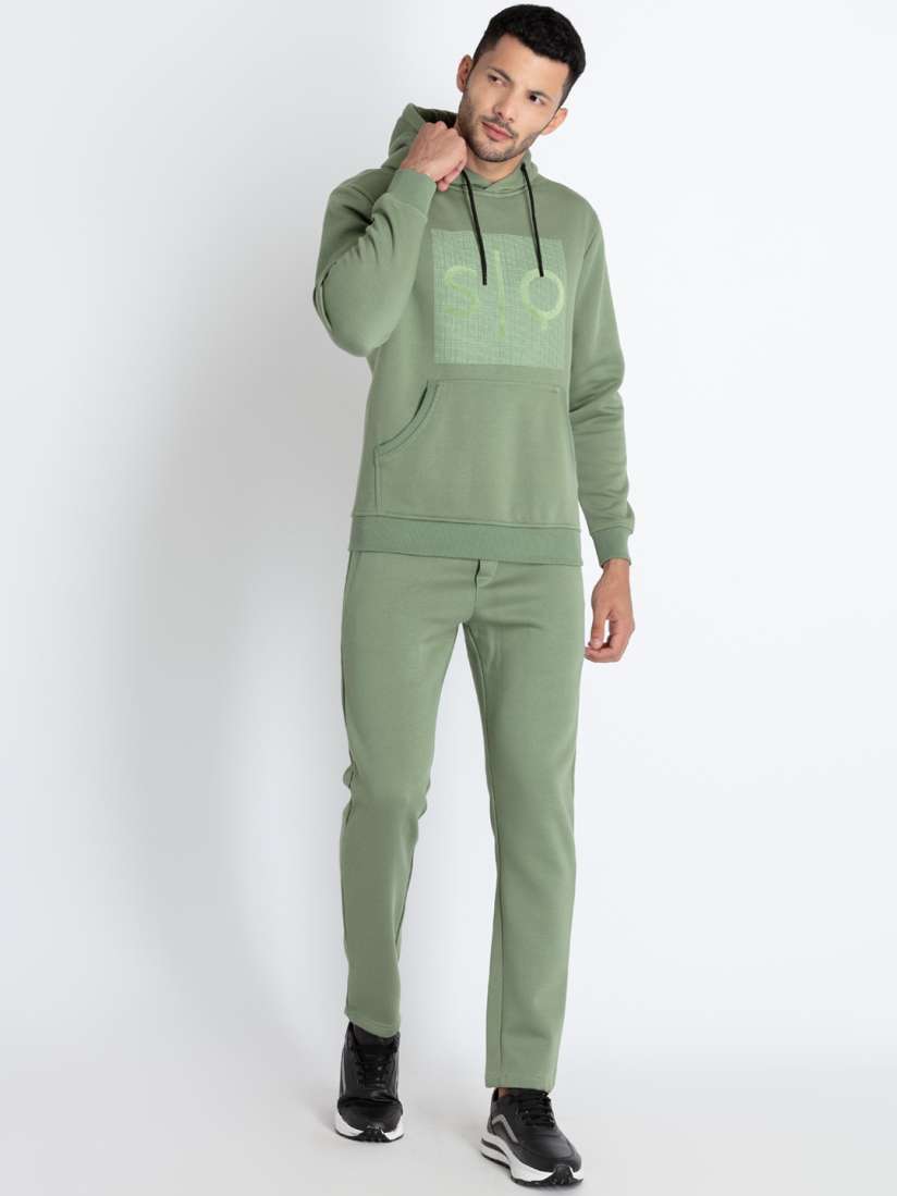All over man printed hooded tracksuit top