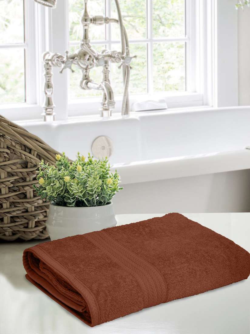 Buy Home Fresh Tulip Brown Self Designed 450 GSM Pure Cotton Bath Towel Bath Towels for Unisex 24678356 Myntra