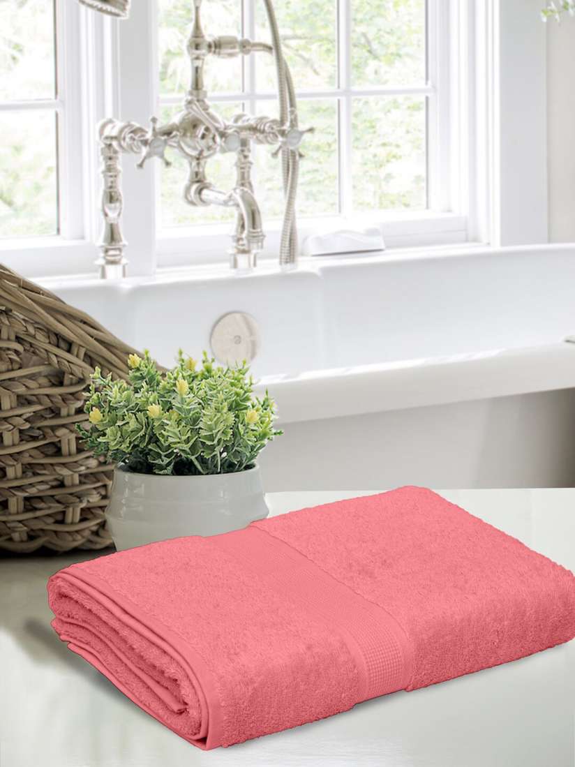 Buy Home Fresh Santa Peach Colored 500 Pure Cotton Bath Towel Bath Towels for Unisex 24679336 Myntra