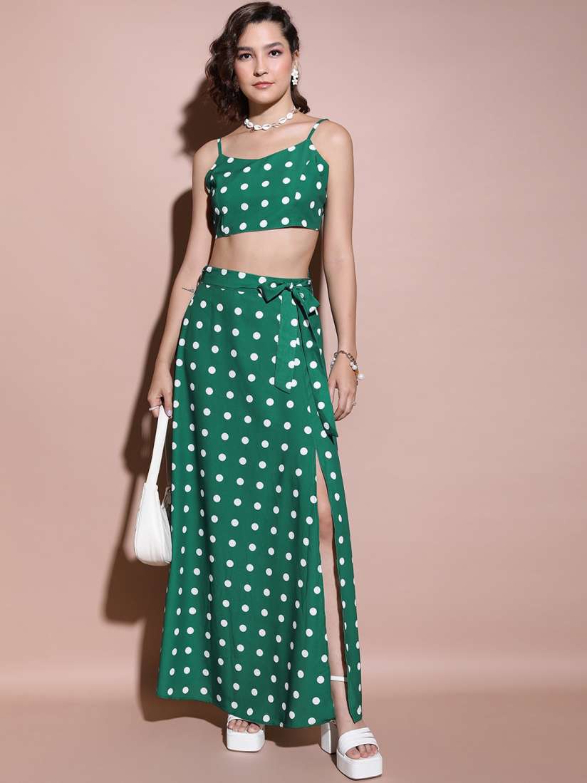 Green polka dot skirt 2025