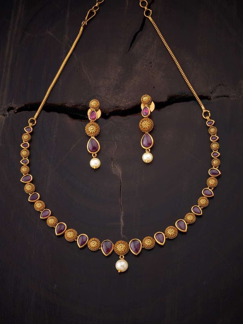 Buy Kushal s Fashion Jewellery Gold Plated Stone Studded Antique Jewellery Set Jewellery Set for Women 24698094 Myntra