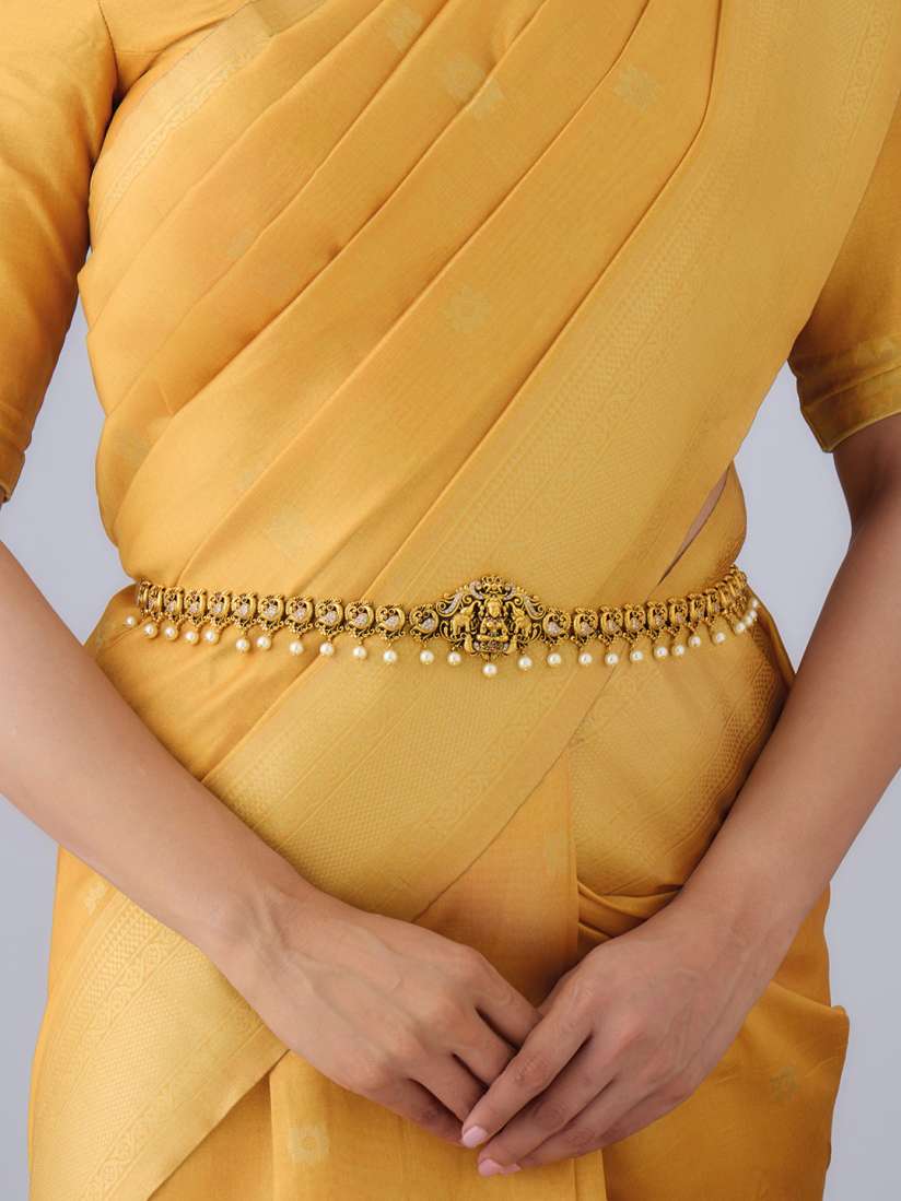 Buy Kushal s Fashion Jewellery Gold Plated Stone Studded Beaded Kamarband Saree Accessories for Women 24698176 Myntra