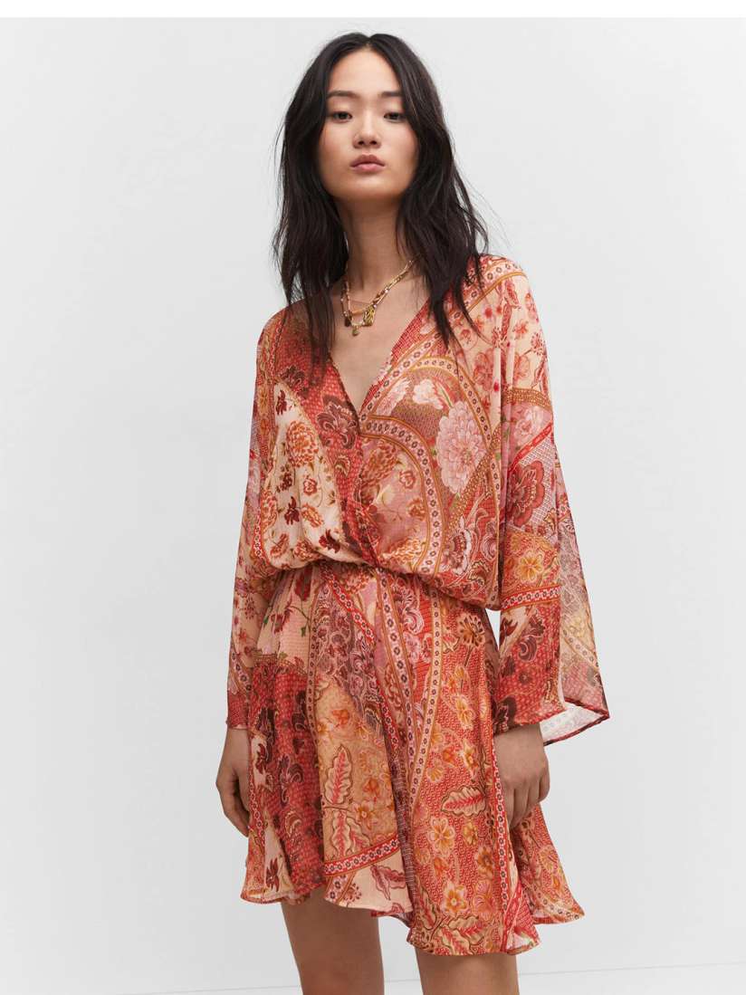 Buy MANGO Ethnic Motifs Print Chiffon Dress Dresses for Women 24705748 Myntra
