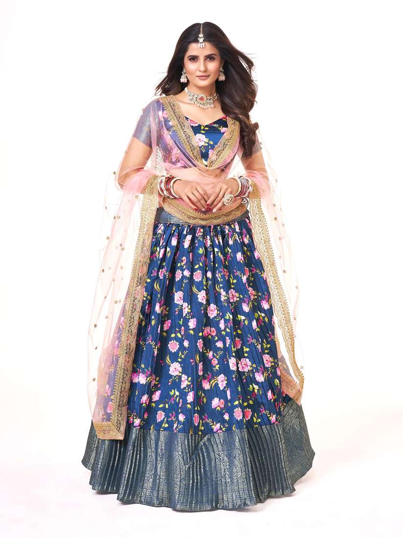 Buy SHOPGARB Printed Semi Stitched Lehenga Unstitched Blouse With Dupatta Lehenga Choli for Women 24706686 Myntra
