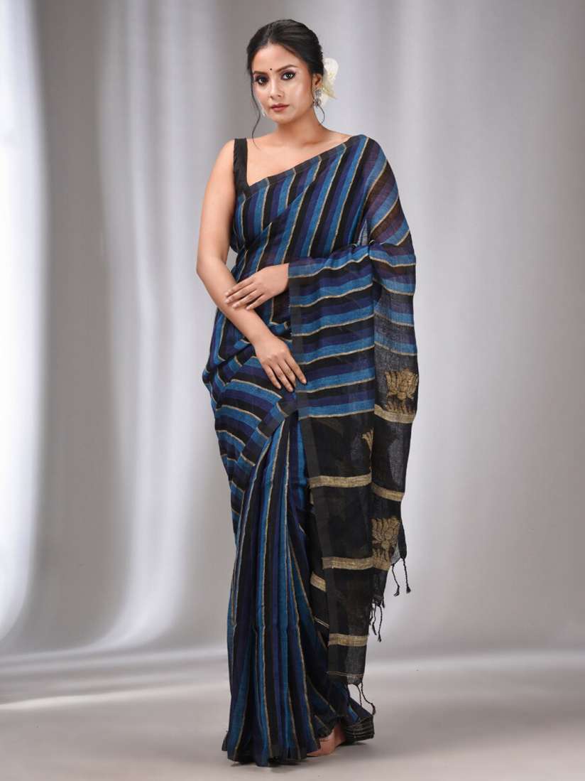 Buy Charukriti Woven Design Zari Pure Linen Saree Sarees for Women 24707804 Myntra