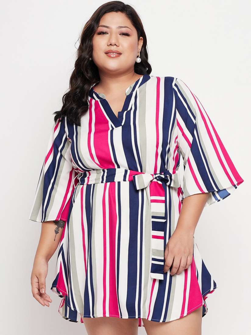 Striped dress myntra best sale