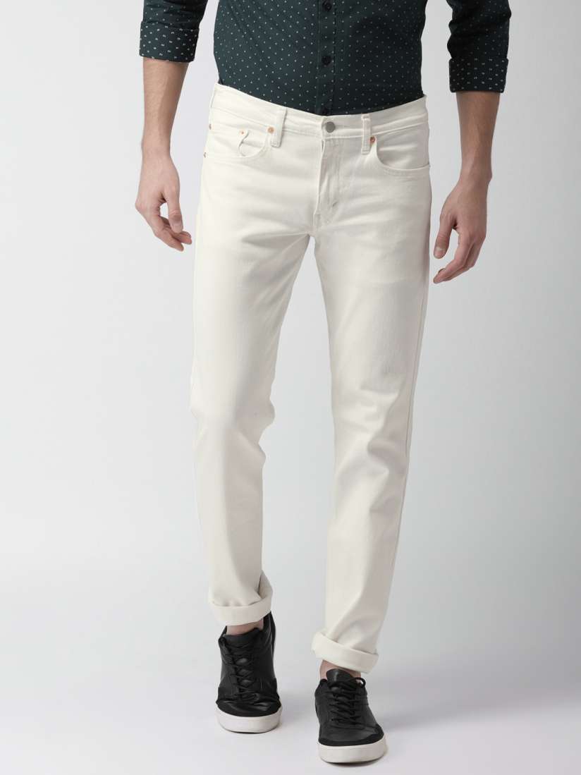 Buy Levis Men White Regular Fit Mid Rise Clean Look Stretchable Jeans Jeans for Men 2471439 Myntra