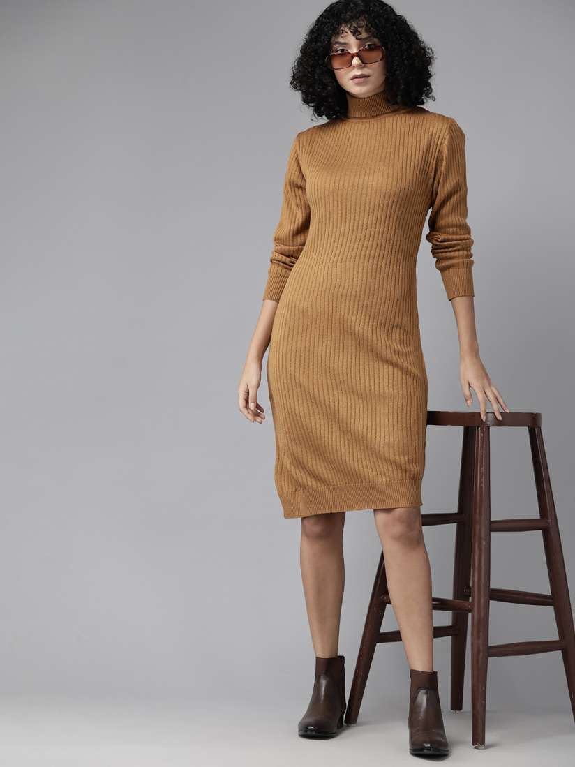 Buy Roadster Striped Bodycon Sweater Mini Dress Dresses for Women 24714508 Myntra