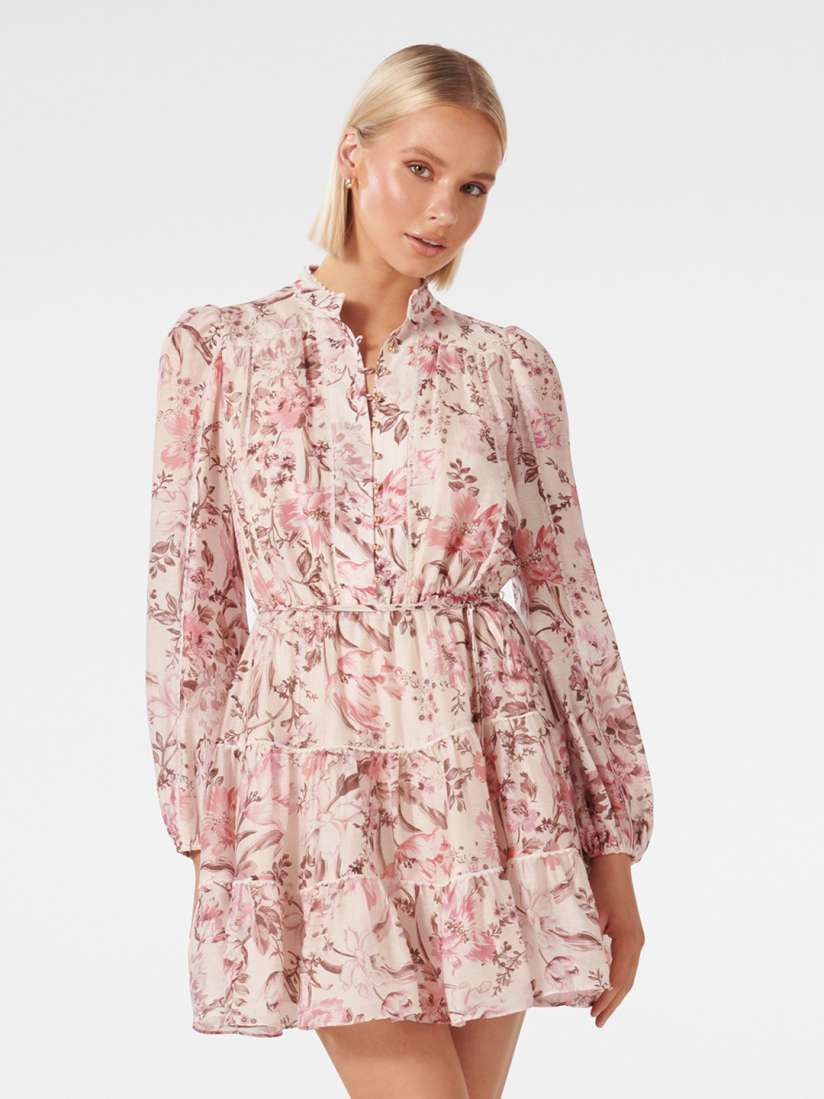 Forever new tiered dress with fluted sleeve new arrivals