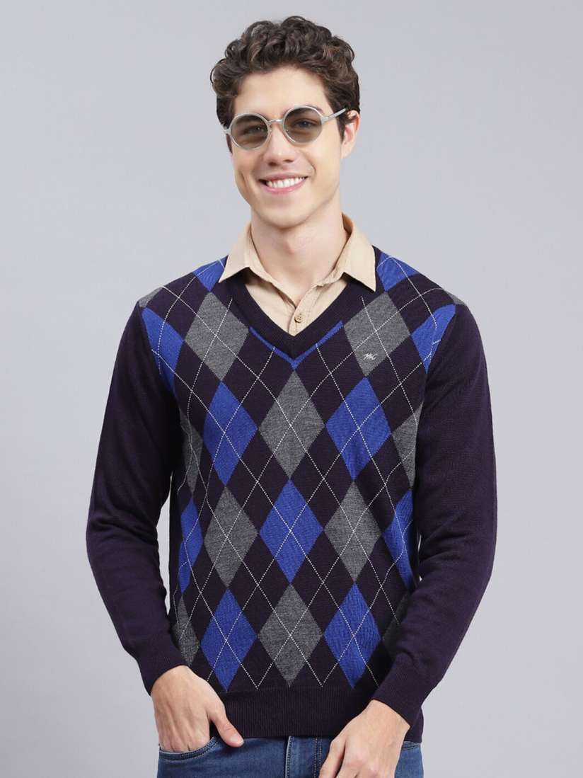Buy Monte Carlo Ethnic Motifs Self Design Wool Pullover Sweaters for Men 24716872 Myntra