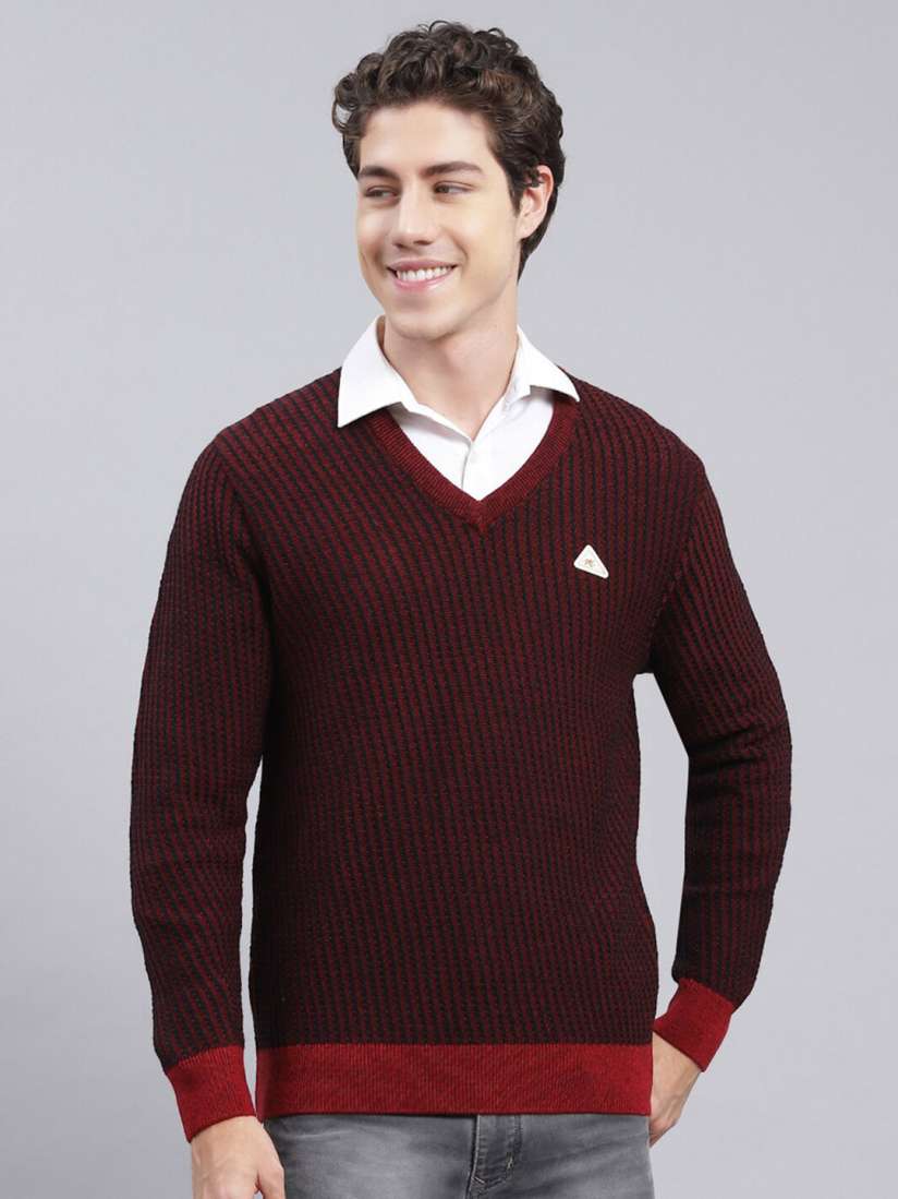 Buy Monte Carlo Striped Woollen Pullover Sweater Sweaters for Men 24717026 Myntra