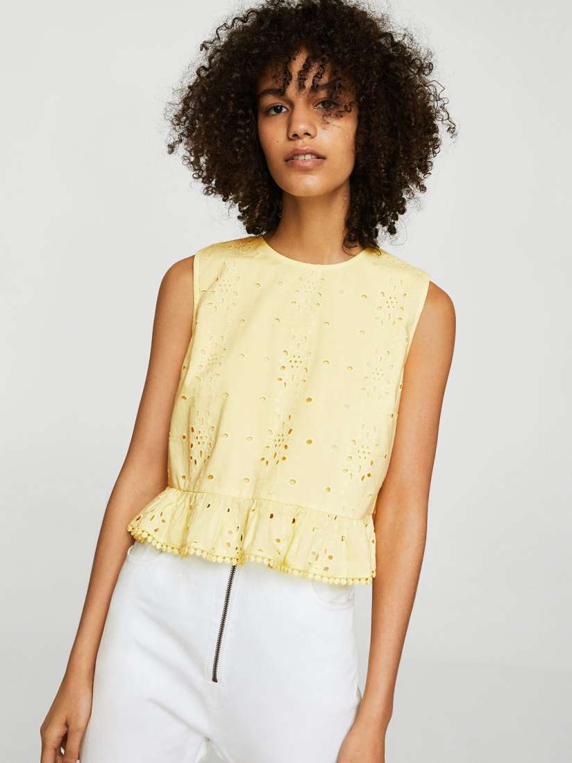 Yellow tops myntra outlet