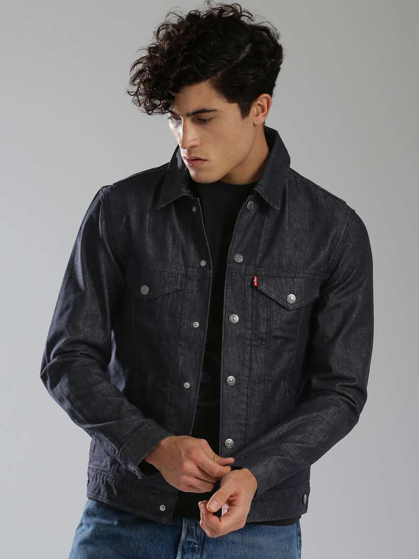 Buy Levis Men Blue Solid Denim Jacket Jackets for Men 2472806 Myntra