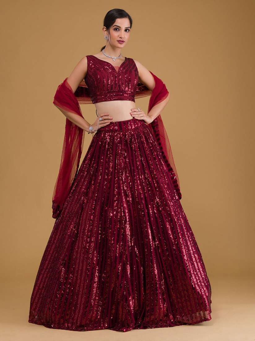 Buy FABPIXEL Embellished Sequinned Semi Stitched Lehenga Unstitched Blouse With Dupatta Lehenga Choli for Women 24731400 Myntra