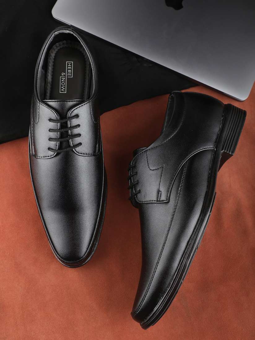 Buy HERE NOW Men Black Leather Formal Derbys Formal Shoes for Men 24731846 Myntra