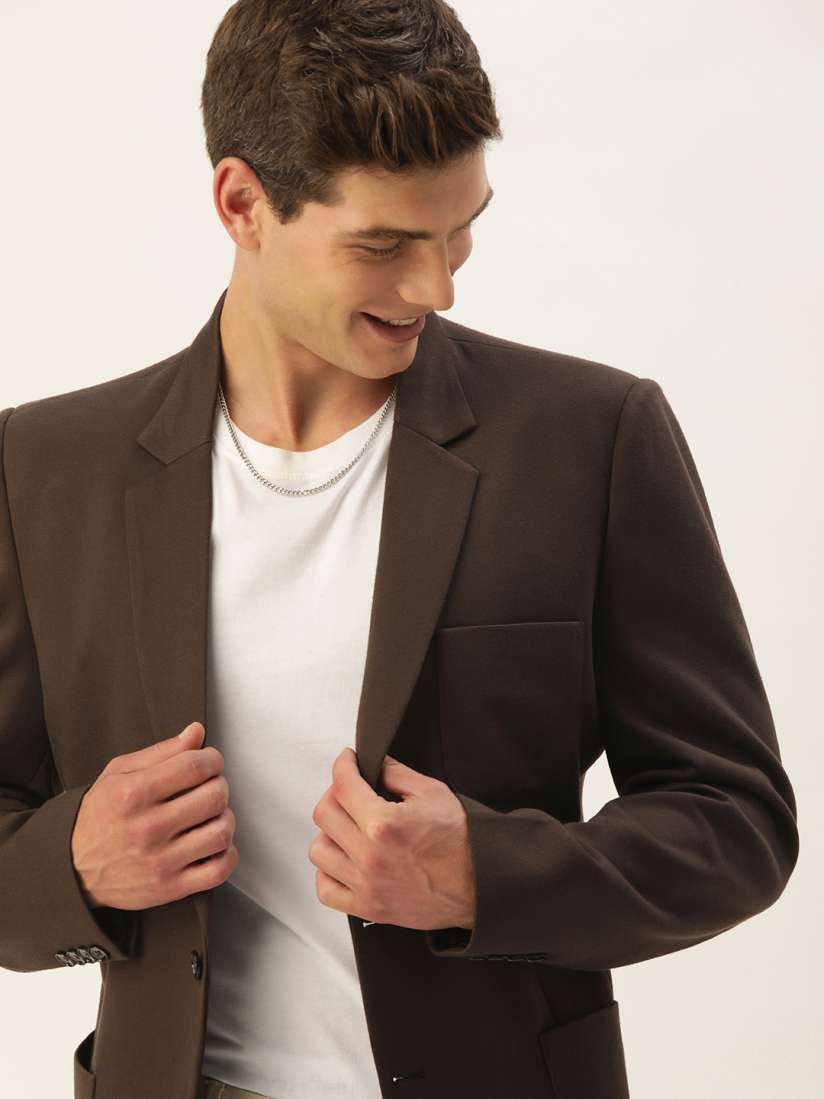 Buy Mast Harbour Men Solid Single Breasted Slim Fit Casual Blazer Blazers for Men 24732864 Myntra