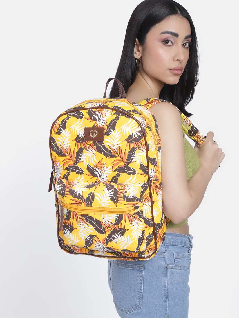 Yellow floral backpack 2025