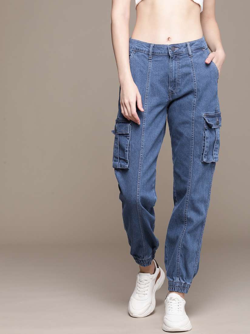 Joggers jeans for womens myntra sales