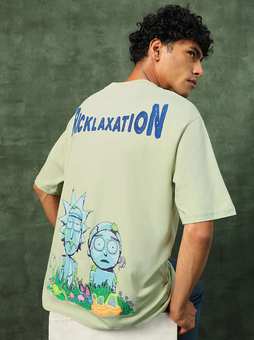 Buy Bewakoof Official Rick and Morty Merchandise Stoned Rick Morty Printed Oversized T shirt Tshirts for Men 24744464 Myntra