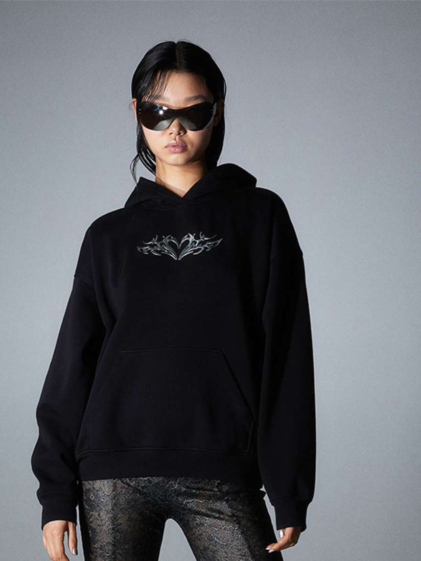 Buy H M Oversized Motif Detail Hoodie Sweatshirts for Women 24747890 Myntra