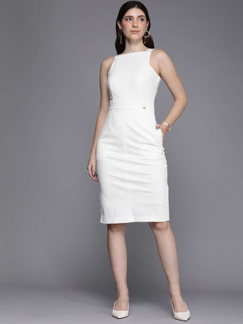 Buy Allen Solly Woman Solid Sheath Dress Dresses for Women 24748904 Myntra