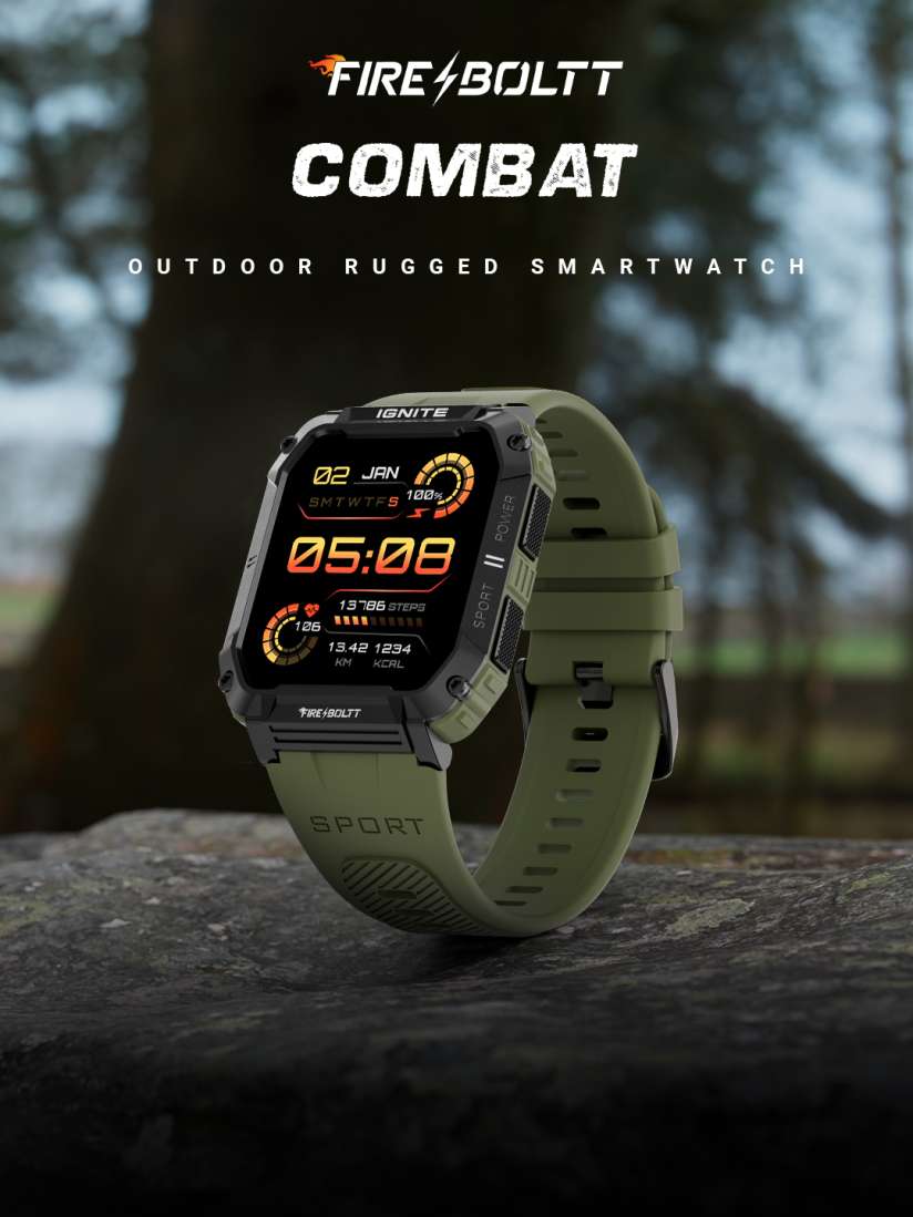 Buy Fire Boltt Combat 1.96 Large Display Rugged Outdoor Smartwatch With BT Calling Smart Watches for Unisex 24753426 Myntra