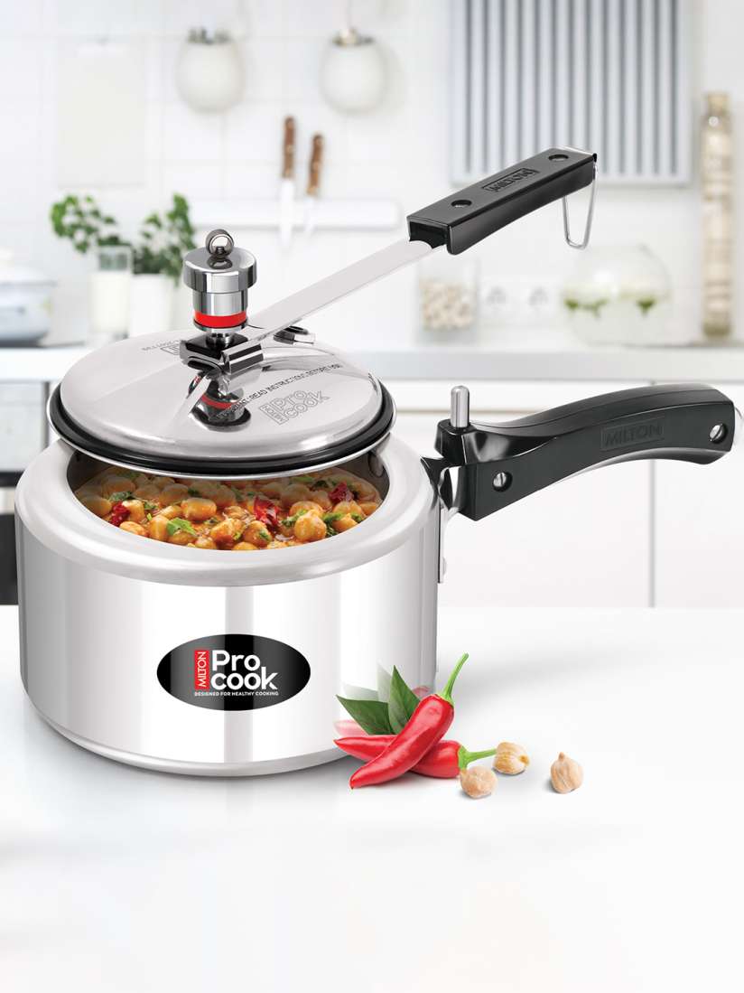 Buy Milton Pro Cook Silver Toned Aluminium Non Induction Pressure Cooker With Inner Lid 2 L Pressure Cooker for Unisex 24753594 Myntra