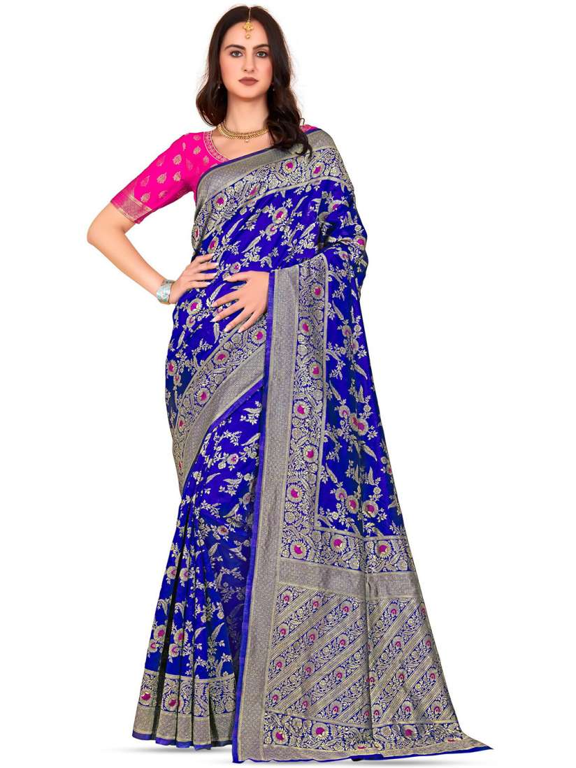 Buy SARIYA Floral Woven Design Zari Detailed Banarasi Saree Sarees for Women 24754068 Myntra