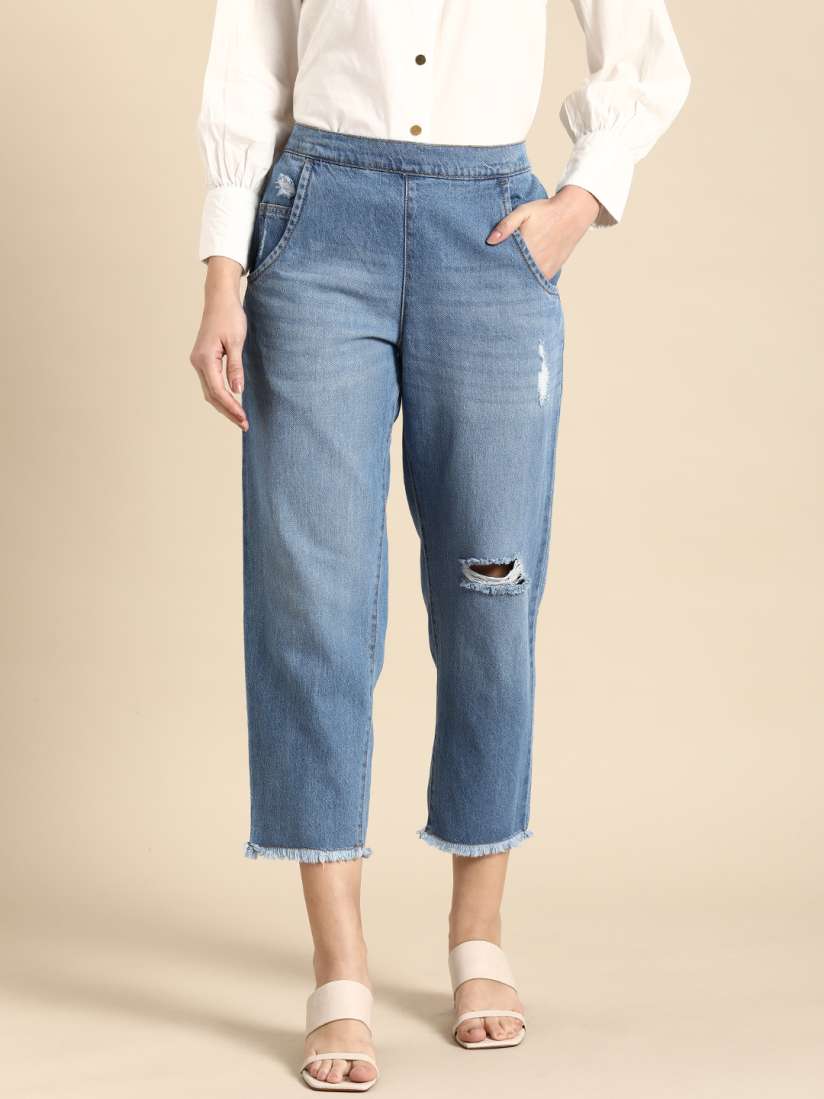 Ripped jeans for girls myntra on sale