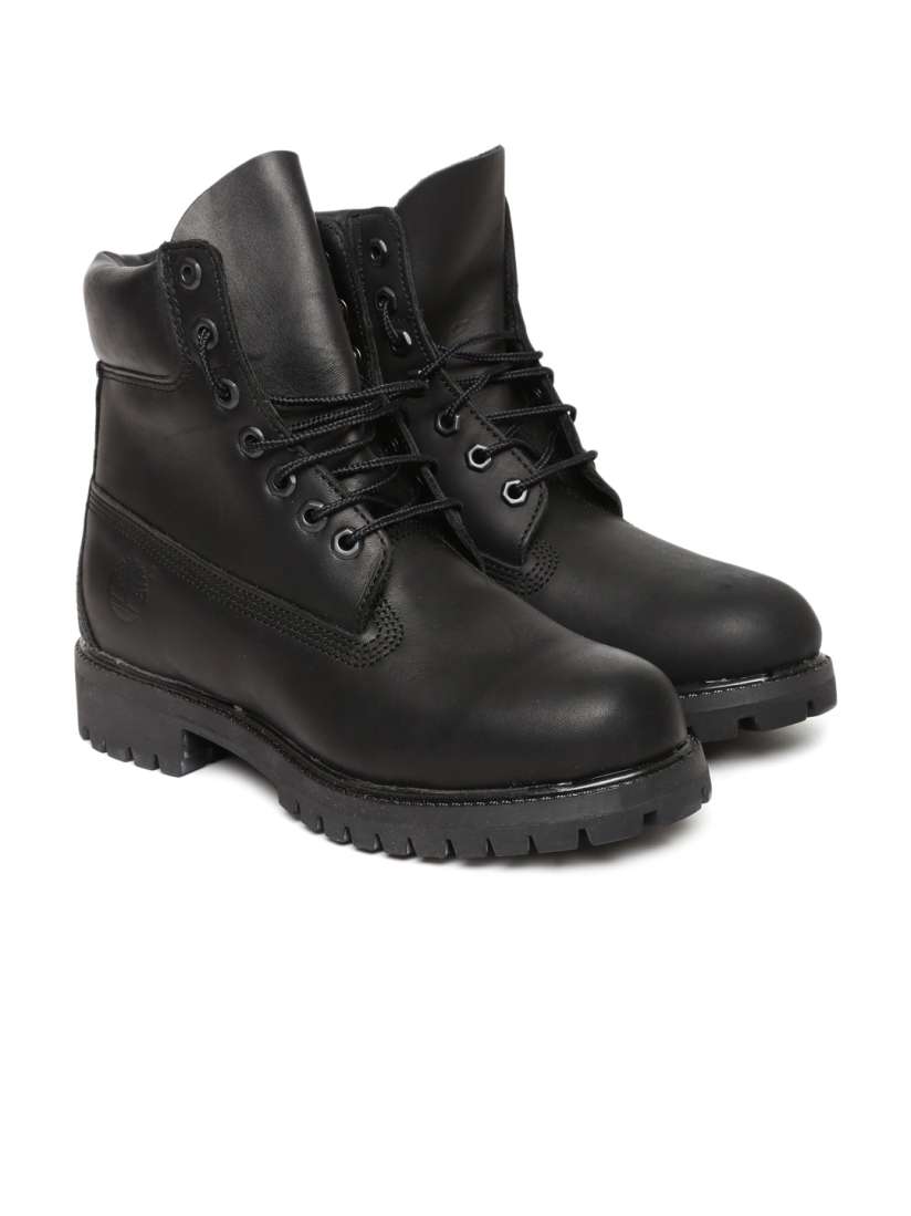 Buy Timberland Men Black 6 PREM WP Solid Leather High Top Flat Boots Boots for Men 2475972 Myntra