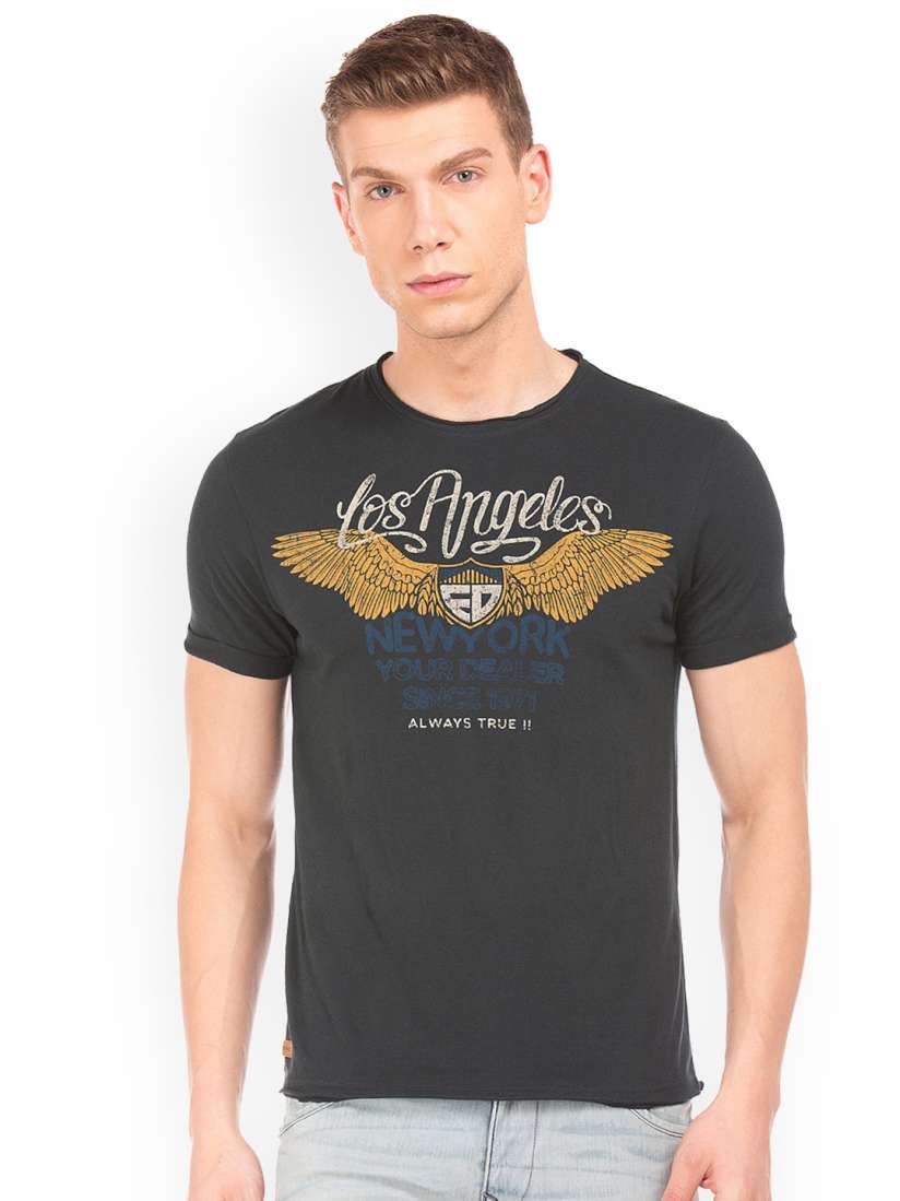 Buy Ed Hardy Men Black Printed Round Neck Pure Cotton T shirt Tshirts for Men 2476169 Myntra