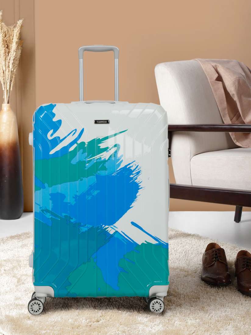 Buy Teakwood Leathers Printed 360 Degree Rotation Hard Large Trolley Bag 95.5 L Trolley Bag for Unisex 24764184 Myntra