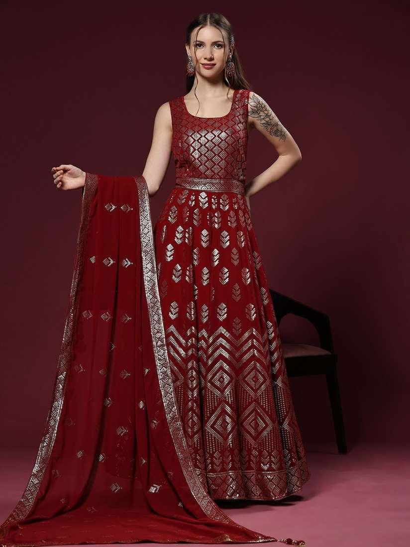 Ethnic gown with dupatta shop