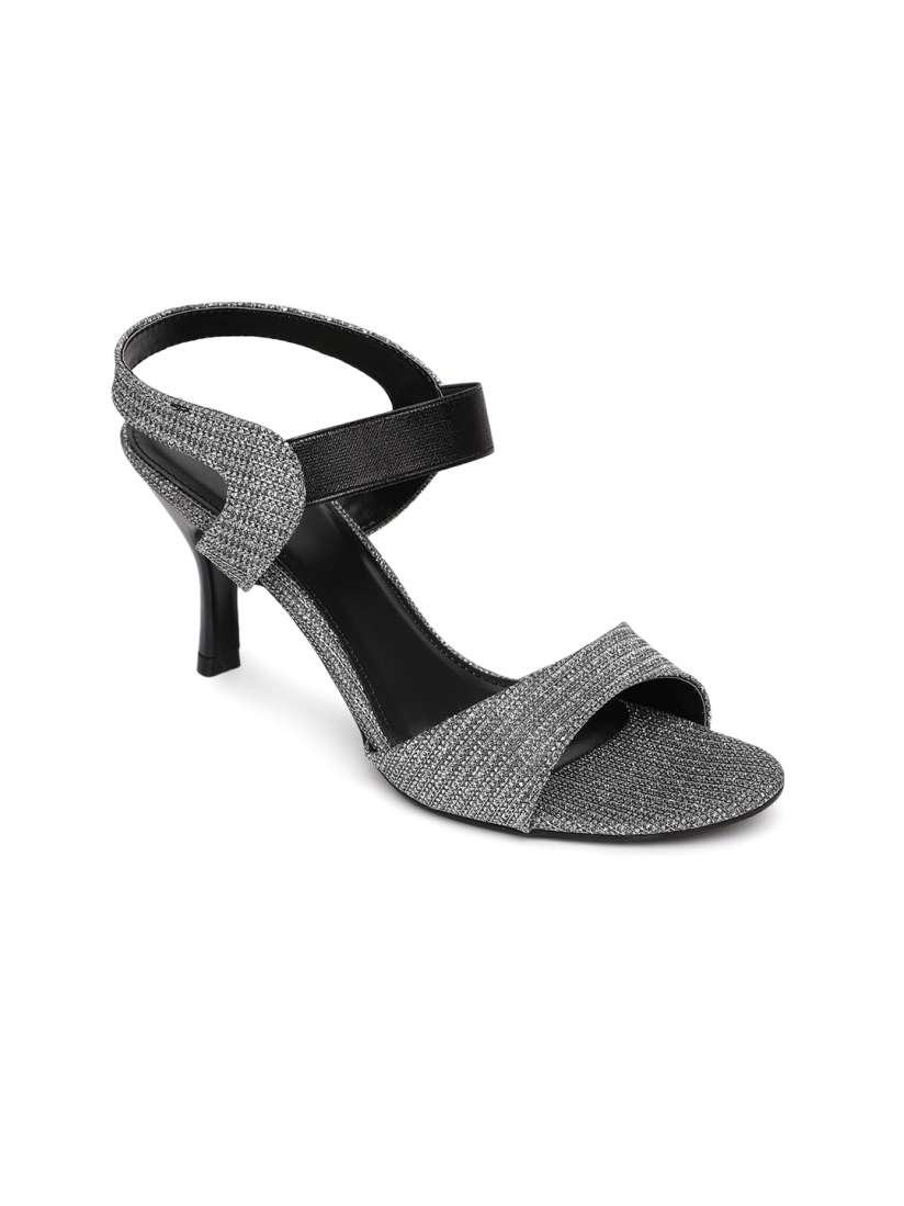 Buy Catwalk Women Silver Toned Black Solid Heels Heels for Women 2476650 Myntra
