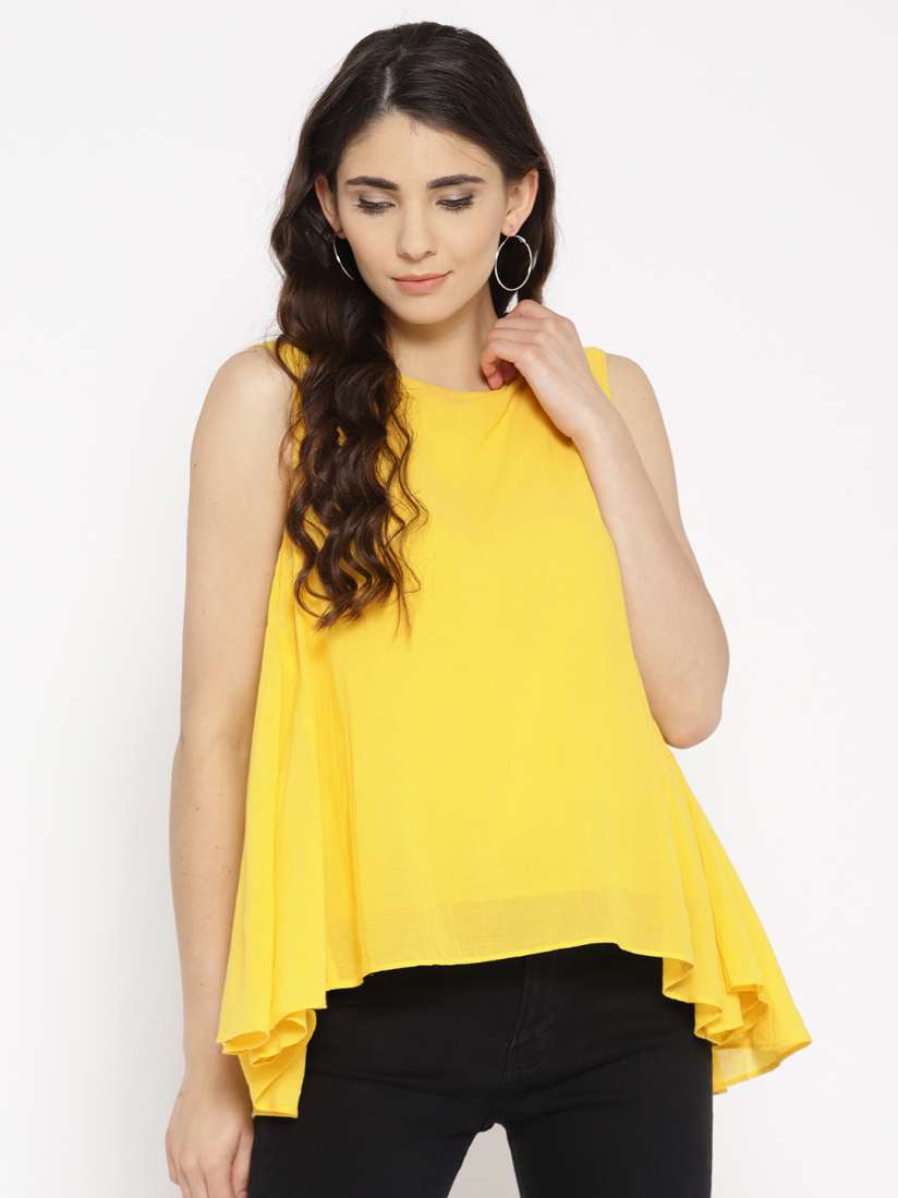 Buy AND Women Yellow Solid Top - Tops for Women 2476757 | Myntra