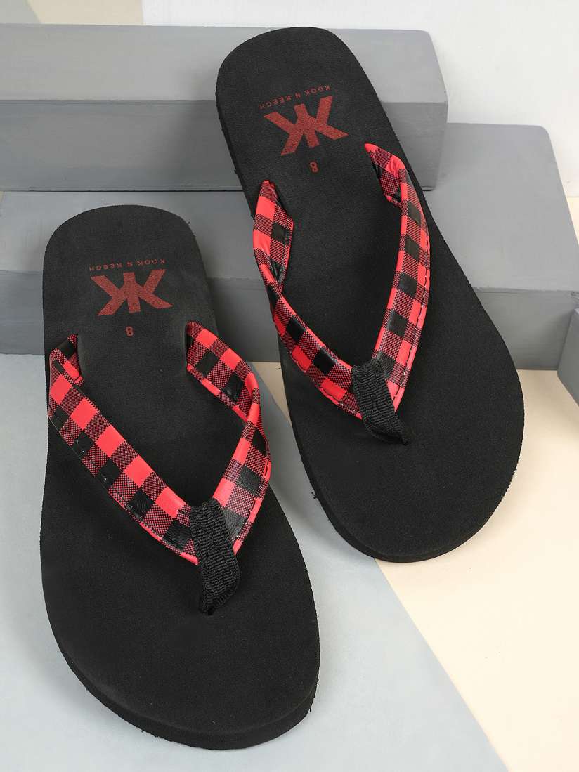 Buy Kook N Keech Men Black Red Printed Fabric Thong Flip Flops Flip Flops for Men 24774936 Myntra