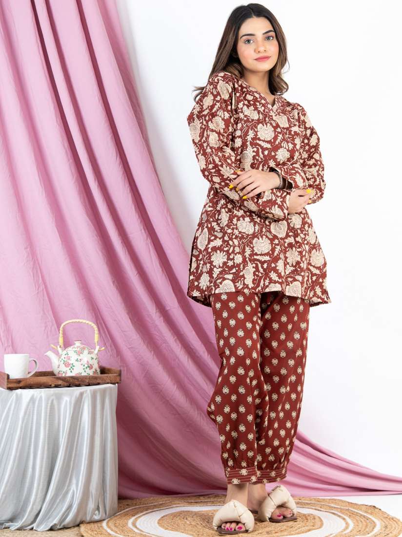 Buy FEATHERS CLOSET Floral Printed Pure Cotton Night suit Night suits for Women 24775194 Myntra
